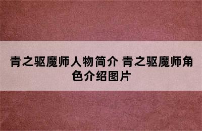 青之驱魔师人物简介 青之驱魔师角色介绍图片